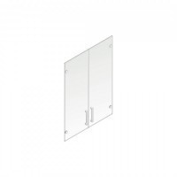 Комплект дверей Пр.ДШ-2СБ прозрачное стекло без рамки - u-office.su