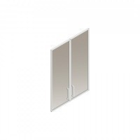 Комплект дверей Пр.ДШ-2СТ тонированное стекло в алюминиевой рамке - u-office.su