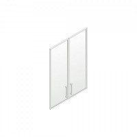 Комплект дверей Пр.ДШ-2СБА прозрачное стекло в алюминиевой рамке - u-office.su